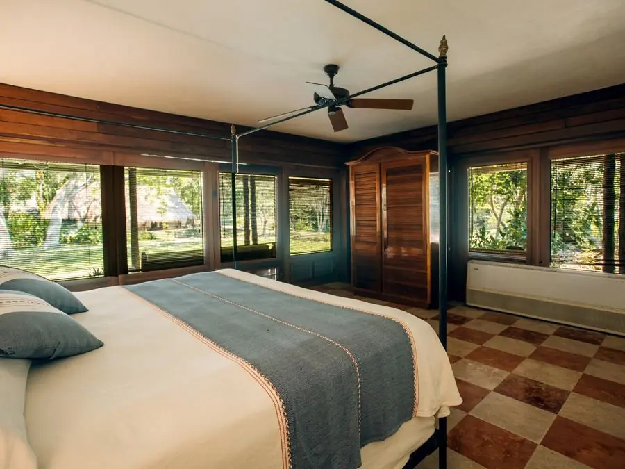 Bedroom of the Pavarotti Villa with its original 1997 décor
